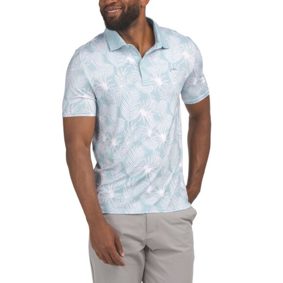 PALM GOLF Seafoam Overlook Printed Polo - Picture 1 of 2